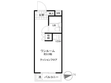 セントヒルズ一ツ橋学園(ワンルーム/4階)の間取り写真