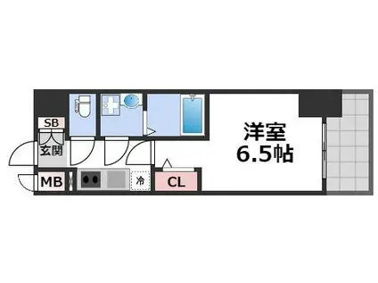 S-FORT大正リヴィエール(1K/3階)の間取り写真