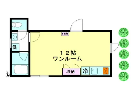 APARTMENT STARS(ワンルーム/1階)の間取り写真