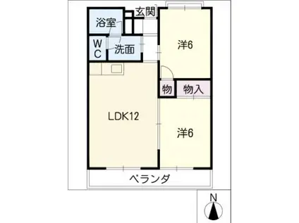 AXIA内藤(2LDK/3階)の間取り写真