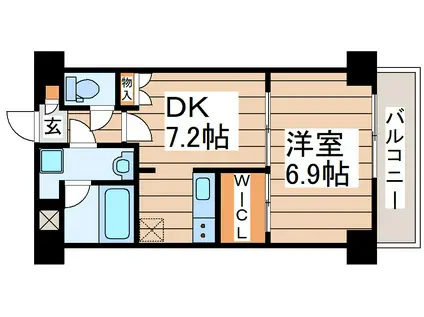 ルミネ薬師堂(1DK/2階)の間取り写真