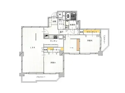両備グレースマンション医大西(2SLDK/10階)の間取り写真