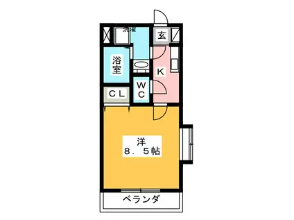 BELLKU-U(1K/5階)の間取り写真