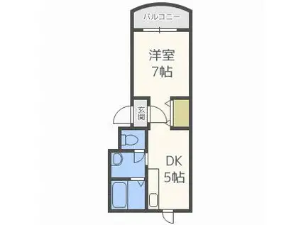 QBIG白石(1DK/1階)の間取り写真