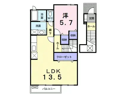カーサ920(1LDK/2階)の間取り写真