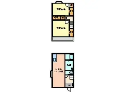 坂野ハイツ(2LDK/1階)の間取り写真