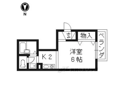 セジュールまどか(1K/2階)の間取り写真