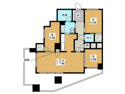 クオス横浜富岡(3LDK/9階)の間取り写真