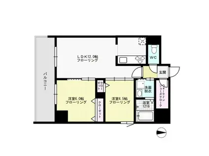 ジェイグランコート大濠公園(2LDK/17階)の間取り写真