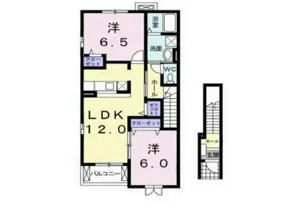 マ・シャンブル(2LDK/2階)の間取り写真