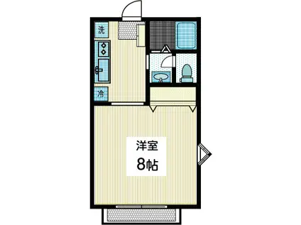 シャレード向ヶ丘(1K/2階)の間取り写真