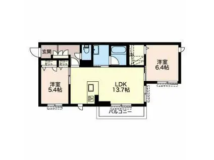 SHAMAISON曲金(2LDK/3階)の間取り写真