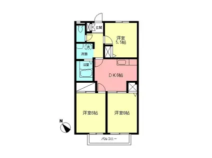 コーポファミリー(3DK/2階)の間取り写真