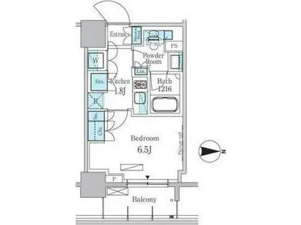 パークアクシス蔵前(1K/3階)の間取り写真