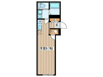 REFINA晩翠(ワンルーム/3階)の間取り写真