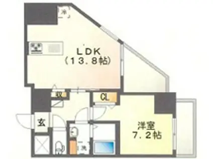 ボヌール ディア コート(1LDK/3階)の間取り写真