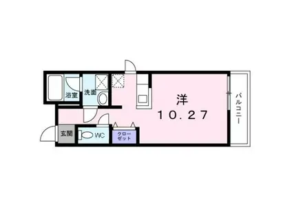 ティアラグレイス(ワンルーム/3階)の間取り写真