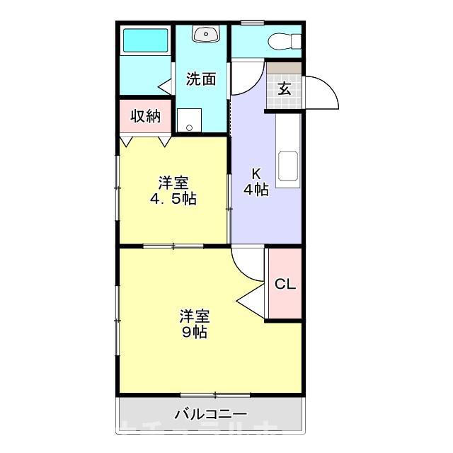 アゼリア21(2K/1階)の間取り写真