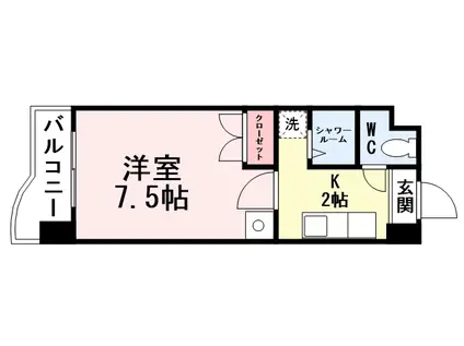 ニューサンリバー7番館(1K/2階)の間取り写真