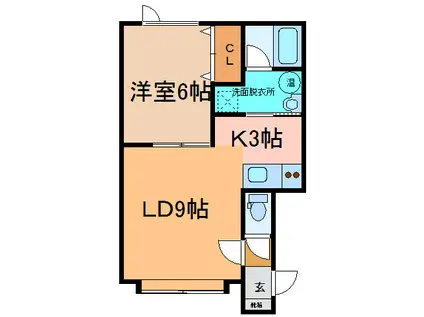 OAKVII(1LDK/1階)の間取り写真