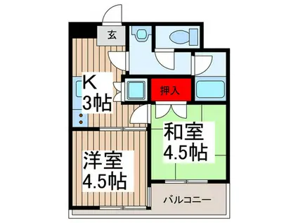第1正五コーポ(2K/2階)の間取り写真