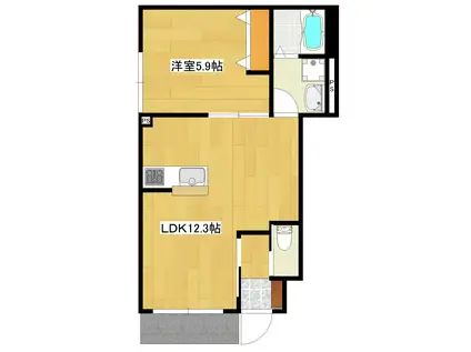 HEBEL FLAT へーベルフラッツ(1LDK/1階)の間取り写真