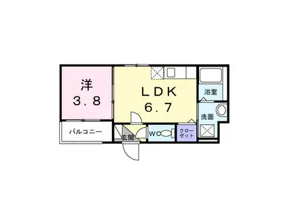 GOODLIFE(1DK/1階)の間取り写真