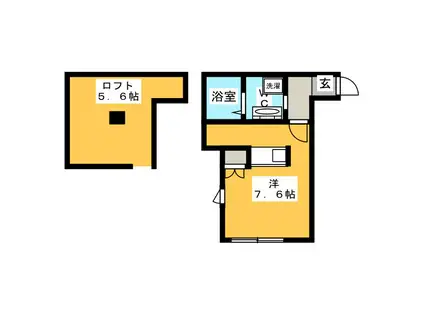 アノンテラス向ヶ丘遊園V(ワンルーム/1階)の間取り写真