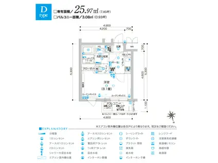 グランティアラ駒込(1K/2階)の間取り写真