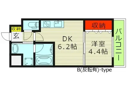 プレジオ都島(1DK/8階)の間取り写真