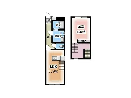 バルモアール(1LDK/4階)の間取り写真