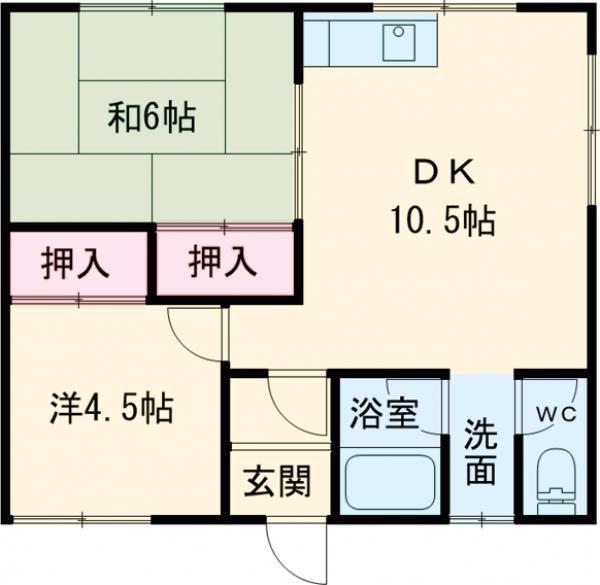 マイハイツ(2LDK/2階)の間取り写真