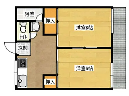 コーポラス沢村A(2K/2階)の間取り写真