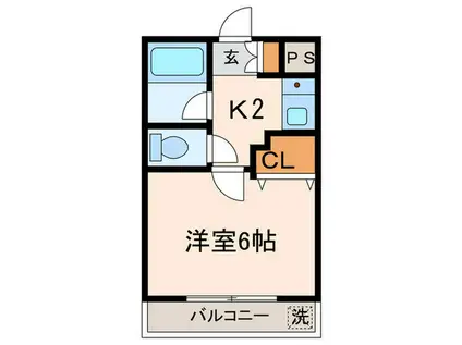 フローラルハイム(1K/3階)の間取り写真