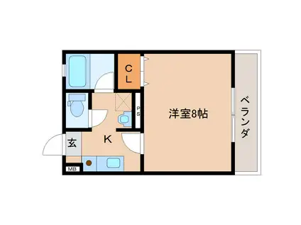 マーキュリー(1K/3階)の間取り写真