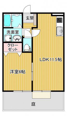 コンフォートK・M(1LDK/1階)の間取り写真