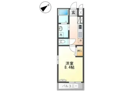 ユーロピュア彩(1K/2階)の間取り写真