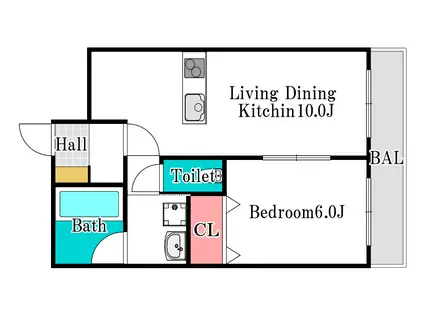 カネツグマンションII(1LDK/1階)の間取り写真