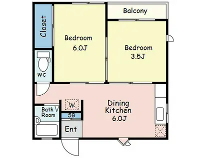 PATIO102(2DK/1階)の間取り写真