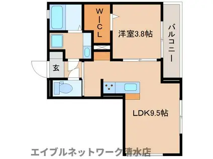 ONE TERMINAL PLACE ワンターミナルプレイス(1LDK/2階)の間取り写真