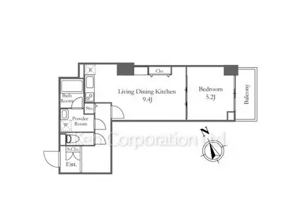 リバーシティ21新川(1LDK/16階)の間取り写真