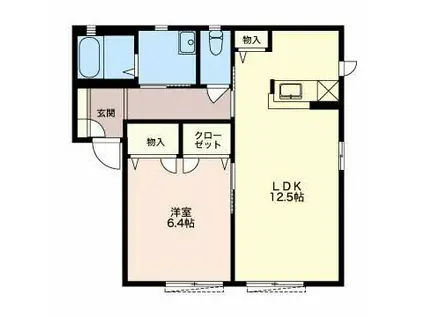 サクラ・アパートメント(1LDK/1階)の間取り写真