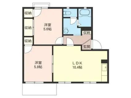 グリーンパストラル桜井D(2LDK/1階)の間取り写真