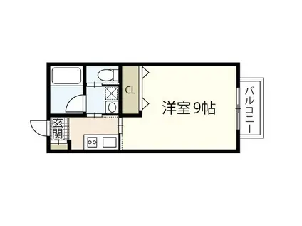 RIDERE旭橋(1K/1階)の間取り写真