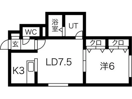 ステージノア豊平(1LDK/2階)の間取り写真