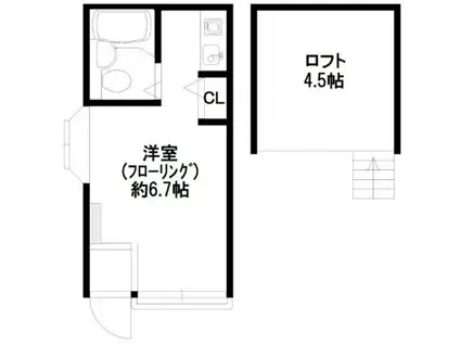 セントラルビレッジ(ワンルーム/1階)の間取り写真