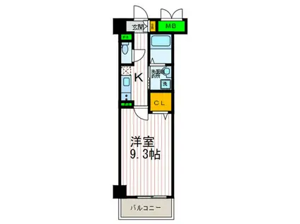 グッドライフ(1K/6階)の間取り写真