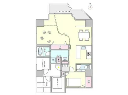 URBAN GREEN(1SLDK/10階)の間取り写真