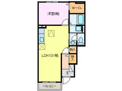 プリーズ ライフ(1LDK/1階)の間取り写真