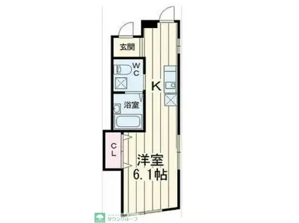 ロイヤル花積(1K/1階)の間取り写真